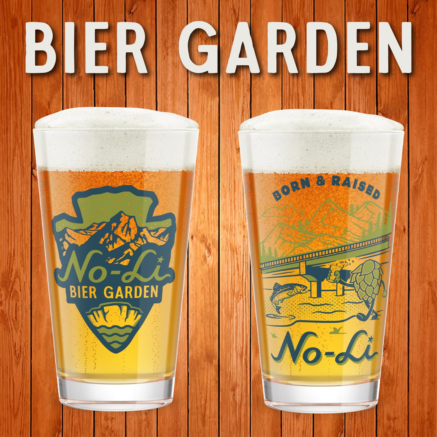 No-Li Bier Garden Pint Glass