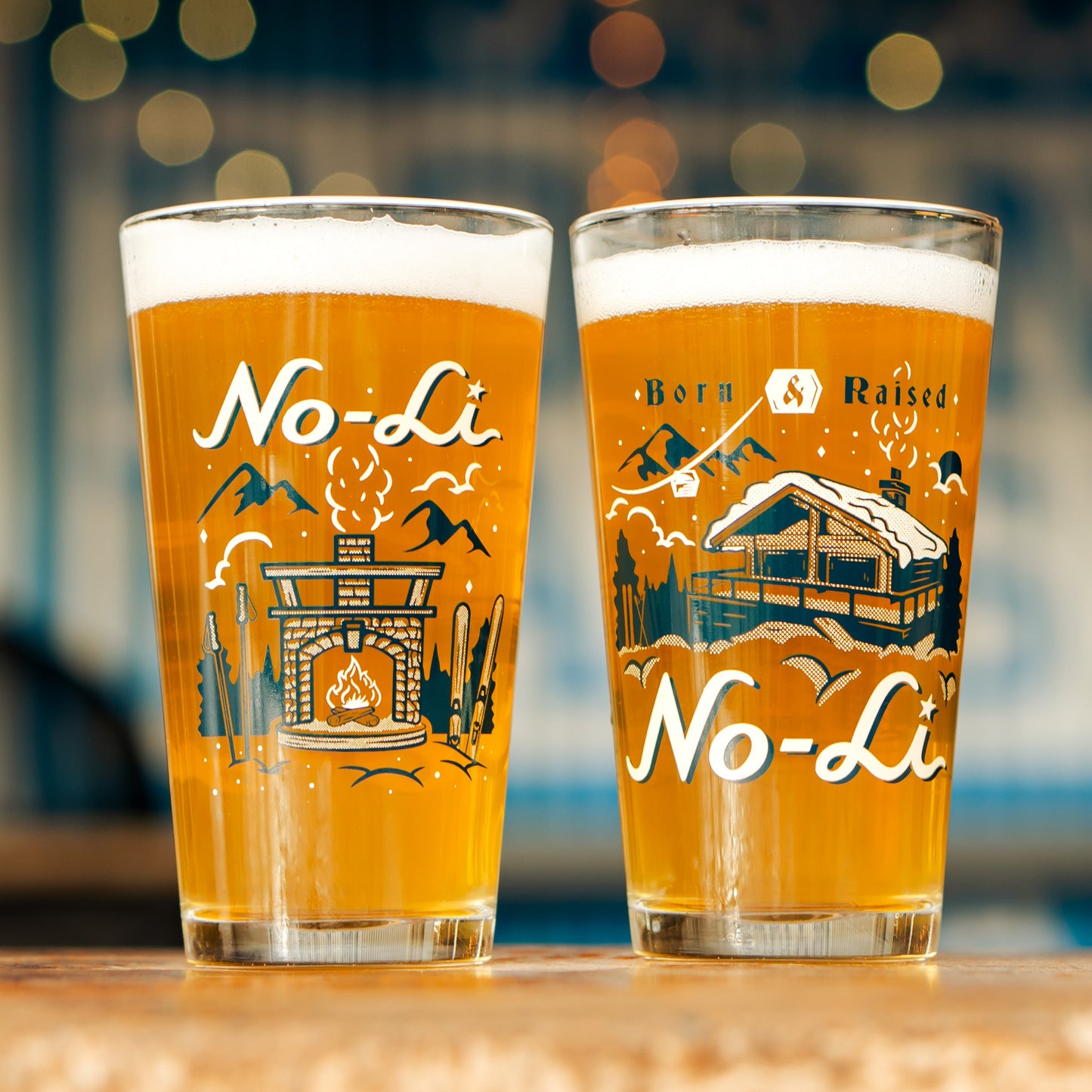 No-Li Mountain Lodge Pint Glass