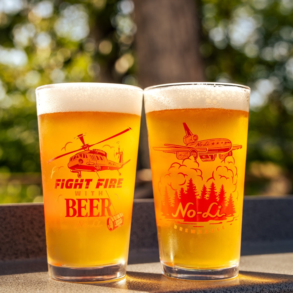 No-Li Fight Fire with Beer Pint Glass